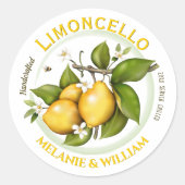 Citroen Limoncello Fruit Botanical Ronde Sticker (Voorkant)