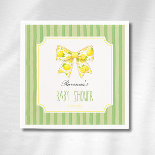 Citroen Lint Groen Gestreepte Baby Shower Servet
