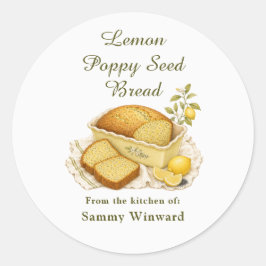 Citroen Maanzaad Brood Cadeaubelabel Ronde Sticker