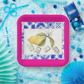 citroen mahjong fuchsia papieren bordje (Feest)