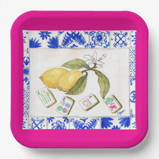 citroen mahjong fuchsia papieren bordje