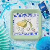 citroen mahjong groen papieren bordje (Feest)