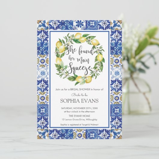 Citroen Main Squeeze Mediterraan Vrijgezellenfeest Kaart (Staand voorkant)