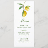 Citroen Main Squeeze Menu Kaart (Voorkant)