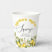 Citroen mamas hoofd squeeze baby shower papieren bekers (Voorkant)