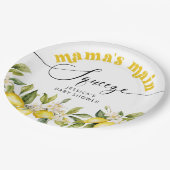 Citroen mamas hoofd squeeze baby shower papieren bordje (Gekanteld)