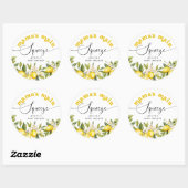 Citroen mamas hoofd squeeze baby shower ronde sticker (Vel)