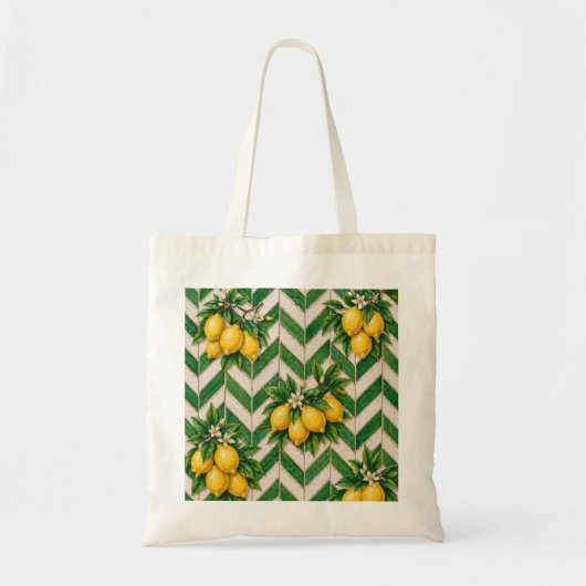 Citroen Marokkaanse Chevron-tegel Tote Bag (Voorkant)