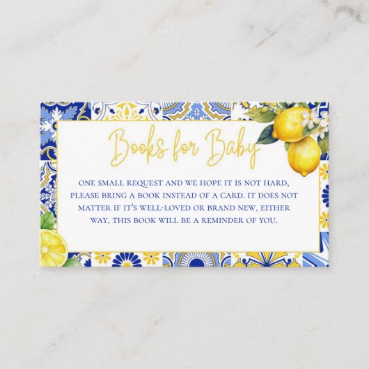 Citroen Mediterraan Baby shower Boekaanvraag Informatiekaartje (Voorkant)