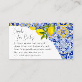 Citroen mediterraan Baby shower boeken voor Baby Informatiekaartje (Voorkant)