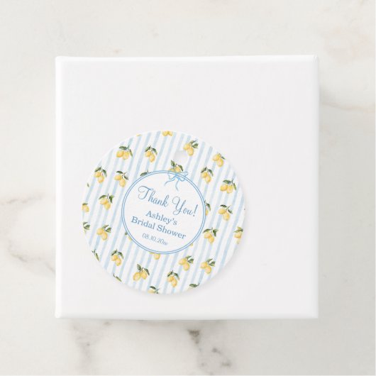 Citroen Mediterraan Blauwe Boog Bruiloftsfeest Bedankjes Labels (In situ)