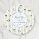 Citroen Mediterraan Blauwe Boog Bruiloftsfeest Bedankjes Labels (Voorkant)