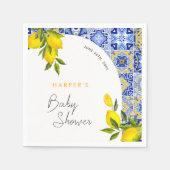 Citroen Mediterraan Boho Arch Baby shower Servet (Voorkant)