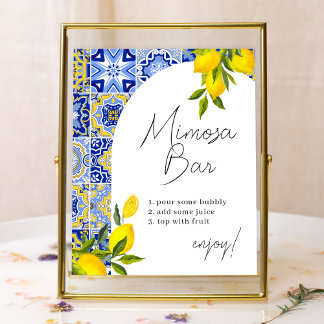 Citroen Mediterraan Boho Vrijgezellenfeest Mimosa Poster