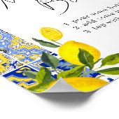 Citroen Mediterraan Boho Vrijgezellenfeest Mimosa  Poster (Hoek)