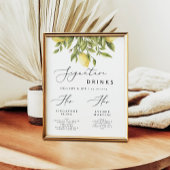 Citroen Mediterraan Bruiloft Signature Drinken Poster