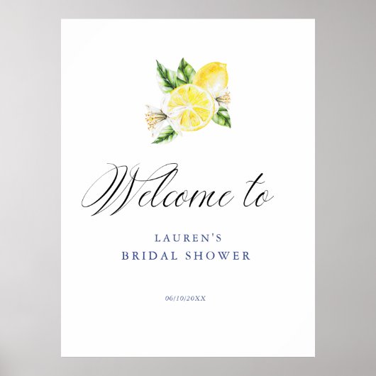 Citroen Mediterraan Bruiloftsfeest Welcome Poster (Voorkant)