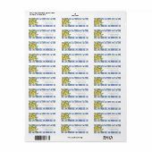 Citroen Mediterraan Bruiloftsontvangst Adres Etiket (Full Sheet)