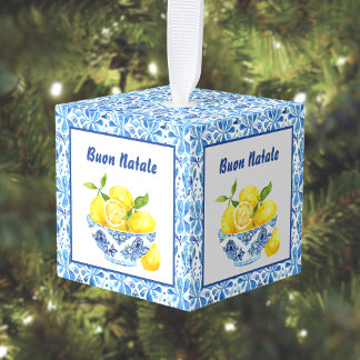 Citroen Mediterraan Buon Natale Azulejo Blauw Toil Decoratie