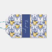 Citroen Mediterraan Citruspatroon Cadeaulabel (Achterkant Horizontaal)