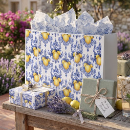 Citroen Mediterraan Citruspatroon Groot Cadeauzakje