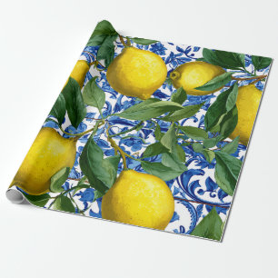 Citroen Mediterraan decoratief cadeaupapier