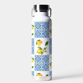 Citroen Mediterraan Frans landelijk tegelpatroon Waterfles