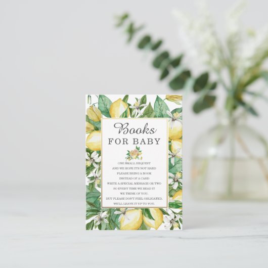 Citroen Mediterraan Groen Baby Breng een boek Informatiekaartje (Staand voorkant)