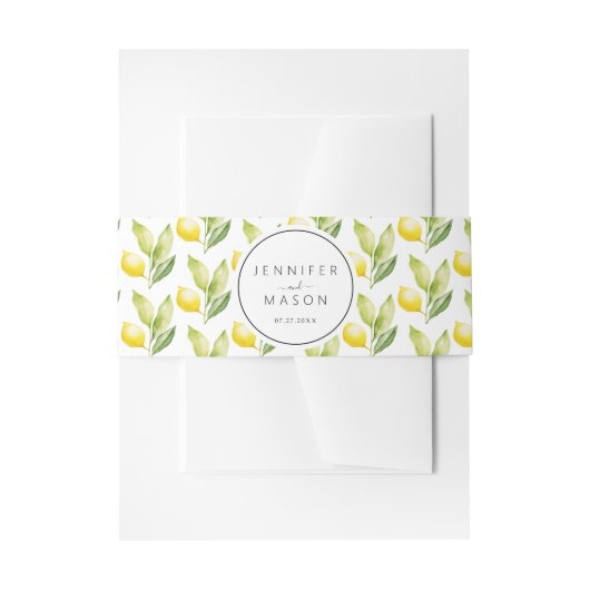 Citroen Mediterraan Italiaans Botanisch Bruiloft Uitnodigingen Wikkel (Voorkant Voorbeeld)