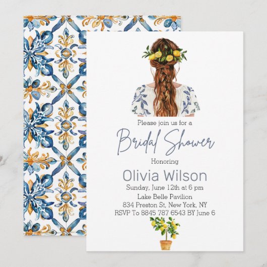 Citroen Mediterraan zomerse bruidsontbijt  Feestdagenkaart (Voorkant / Achterkant)