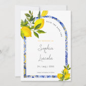 Citroen Mediterraans Boho Arch Save The Date Kaart (Voorkant)