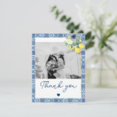 Citroen Mediterraans foto bruiloft dank u kaarten (Staand voorkant)