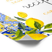 Citroen Mediterraanse Boho Bruiloftsontvangst Rece Poster (Hoek)