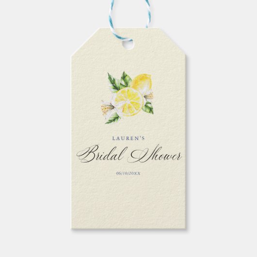 Citroen Mediterraanse bruidsshower Italiaans Cadeaulabel (Voorkant)