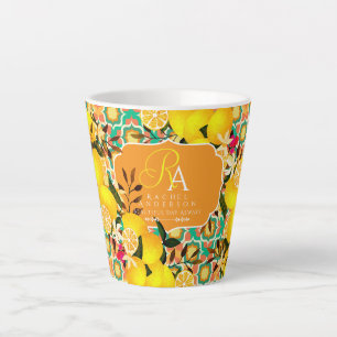 Citroen Mediterraanse Tegels Oranje Groen Latte Mok