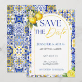 Citroen Mediterraanse Zomer Bruiloft Save the Date Kaart (Voorkant / Achterkant)