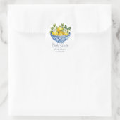 Citroen Mediterraanse Zomer Bruiloftsborrel Ronde Sticker (Tas)