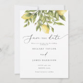 Citroen mediterrane bruiloft Save the Date Kaart (Voorkant)