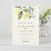 Citroen Mediterrane Tegels Butter Yellow Wedding Kaart (Staand voorkant)