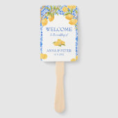 Citroen mediterrane Tegels Italië bruiloft program Handwaaier (Voorkant)