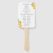 Citroen mediterrane Tegels Italië bruiloft program Handwaaier (Achterkant)