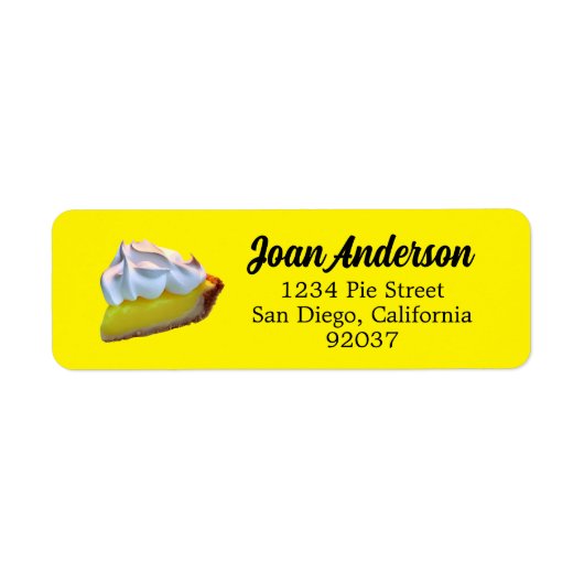 Citroen meringue taart etiket (Voorkant)
