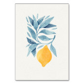 Citroen met blauwe bladeren botanische illustratie kaart (Achterkant)