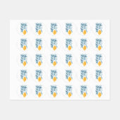 Citroen met blauwe bladeren botanische illustratie labels (Vel)