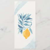 Citroen met blauwe bladeren botanische illustratie menu (Achterkant)