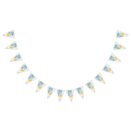 Citroen met blauwe bladeren botanische illustratie vlaggetjes (Alle)