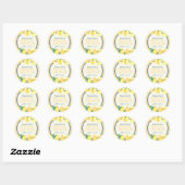 Citroen Moderne Bruiloftsborrel Ronde Sticker (Vel)