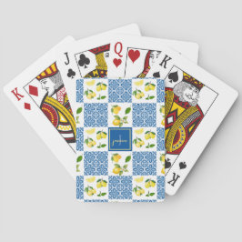 Citroen Monogram Naam Frans Land Tegelpatroon Pokerkaarten