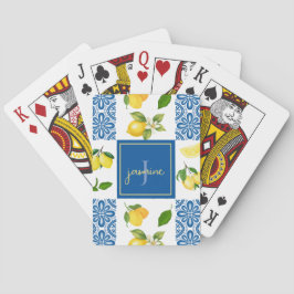 Citroen Monogram Naam Frans Land Tegelpatroon Pokerkaarten