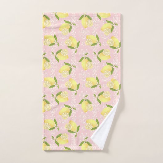 Citroen motief liefde perzik bad handdoek (Handdoek)